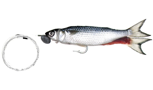 Trollers Single-Hook Silver Mullet with Monofilament Leader